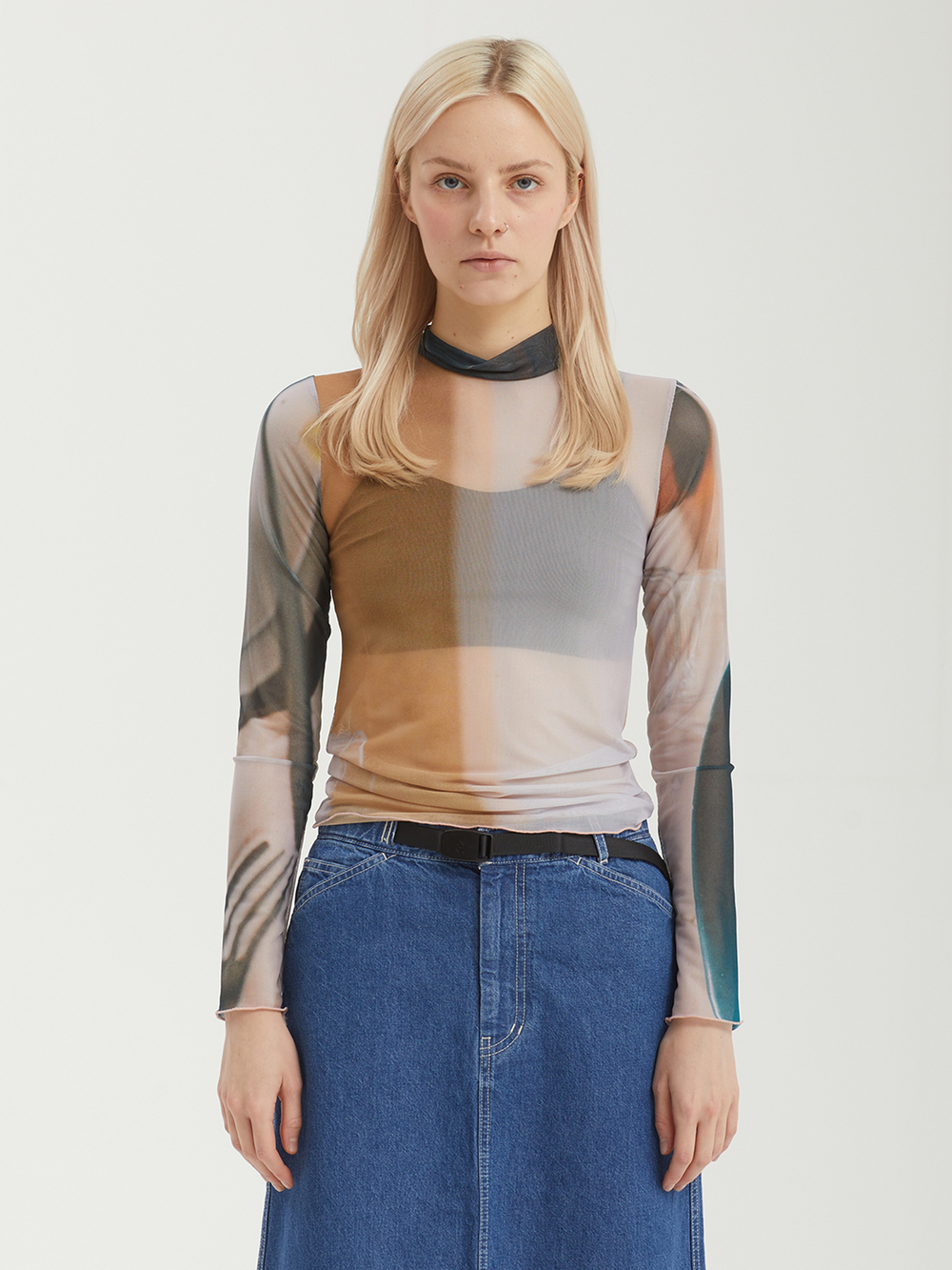 Женский Лонгслив Mesh Hi-neck