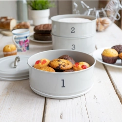 Kitchen Craft Контейнер Living Nostalgia 3 яруса 22х27см серый LN3TCTGRY