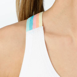 Женская теннисная майка Quiet Please Rainbow Tank Top Women - White, Multicoloured