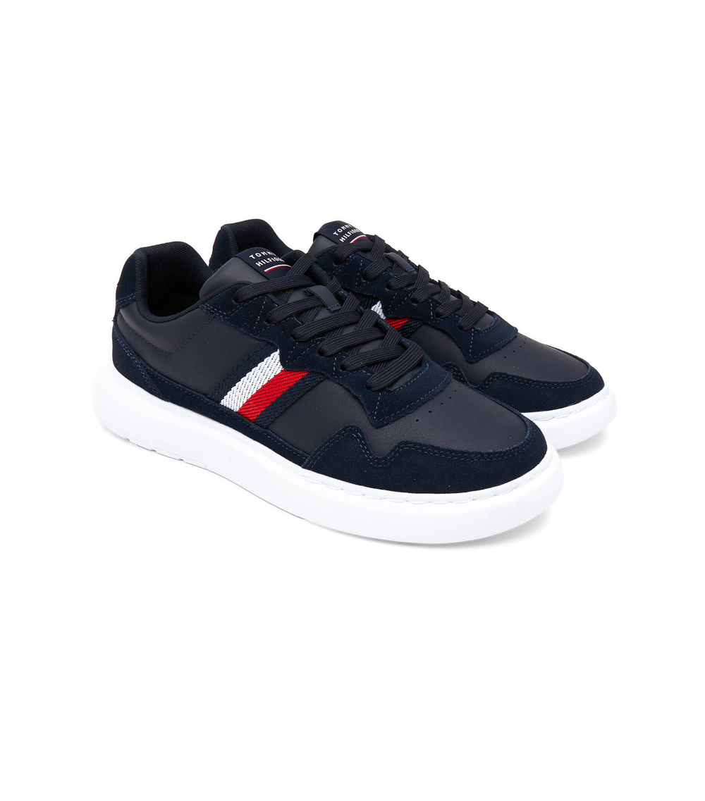 Кожаные кроссовки lightweight leather mix cup Tommy Hilfiger - темно-синий(FM0FM04427)