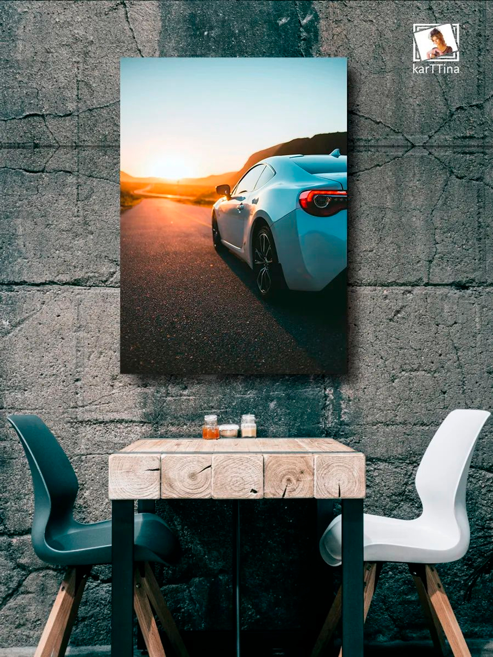 Картина "Ford Mustang", на стену для интерьера 50х70см 1шт.