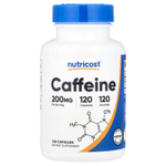 Nutricost, кофеин, 200 мг, 120 капсул