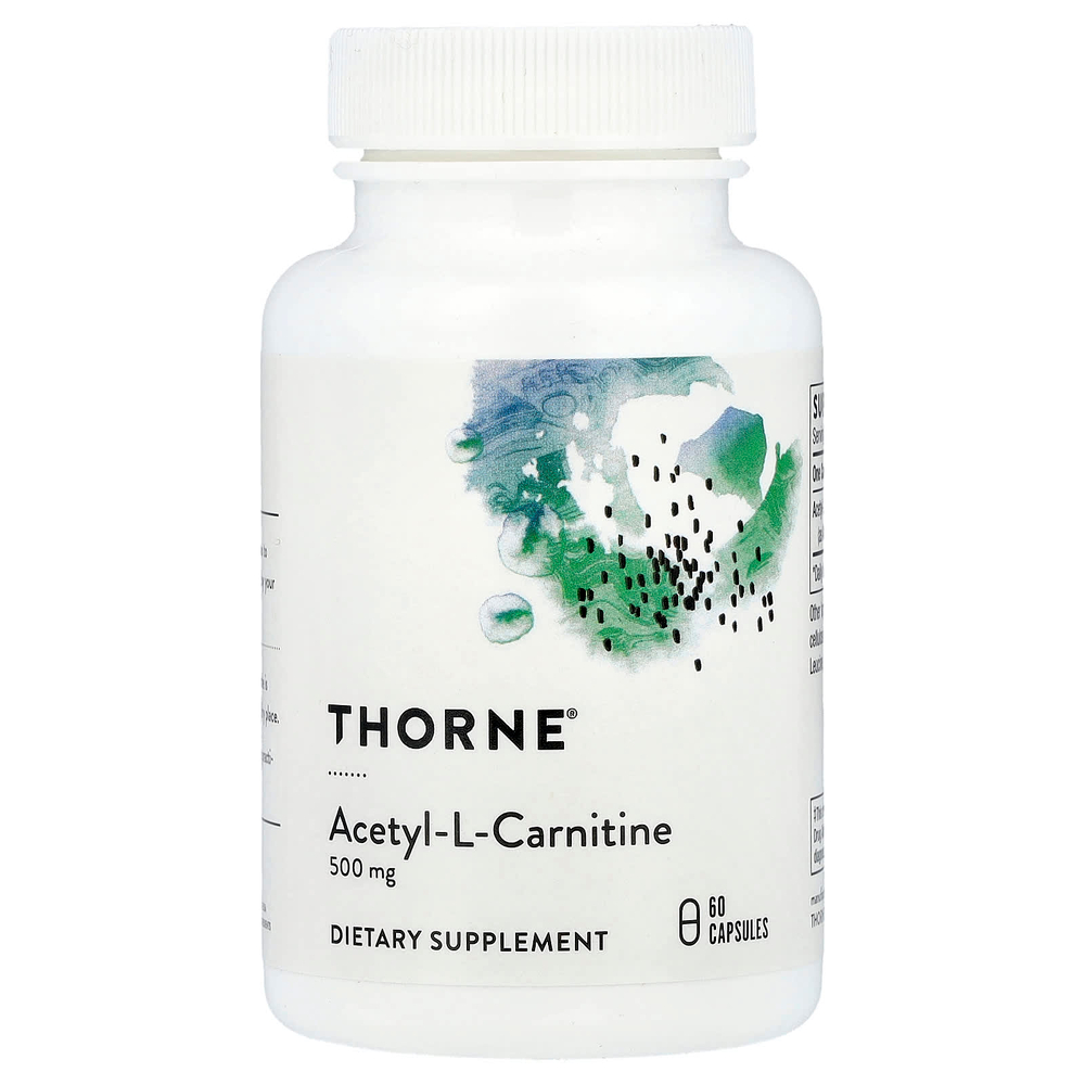 Thorne, Carnityl, ацетил-L-карнитин, 60 капсул