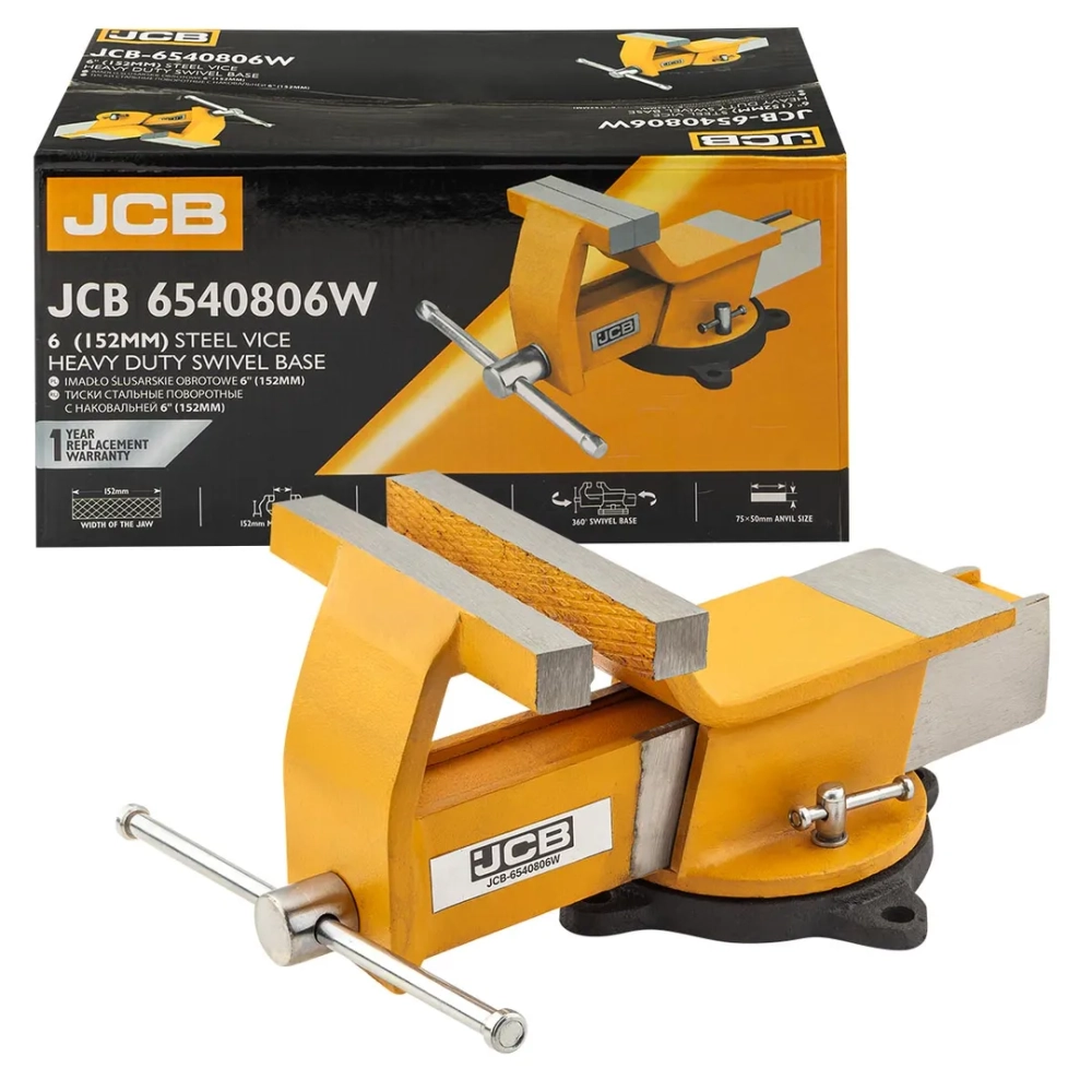 Тиски стальные поворотные с наковальней JCB JCB-6540806W