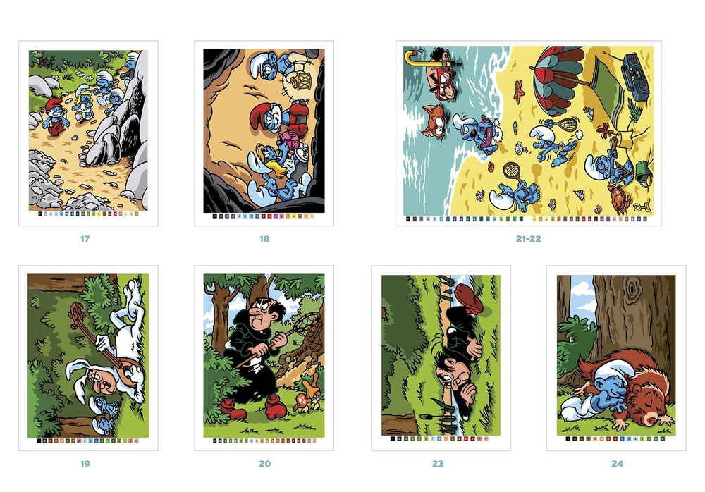 Раскраска по номерам Coloriages mysteres Disney Schtroumpfs - Смерфы (гномы )/ 9782017256960