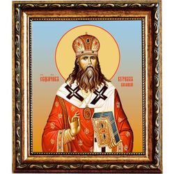 Кирилл Казанский (Смирнов), священномученик, митрополит. Икона на холсте.