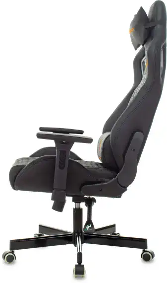 Кресло игровое Knight Outrider черный ромбик экокожа с подголов. крестов. металл