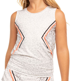 Футболка для девочки теннисная Lucky in Love Animal Instinct Animal Instinct Tie Back Tank - Оранжевый