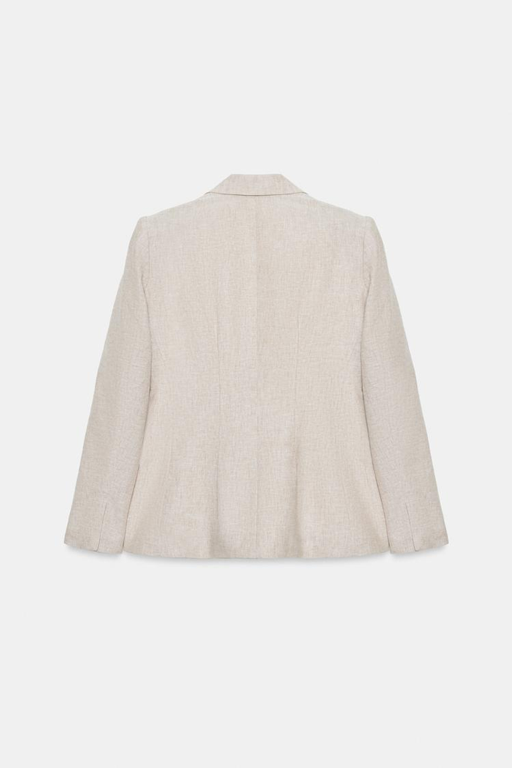 ZARA БЛЕЙЗЕР ИЗ СМЕСОВОГО ЛЬНА С ВЫТАЧКАМИ, ПЕСОЧНЫЙ МЕЛАНЖ