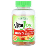 21st Century, VitaJoy®, жевательные таблетки с витамином D3, со вкусом персика, 120 жевательных таблеток