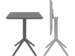 Стол пластиковый складной Siesta Contract Sky Folding Table 60, темно-серый