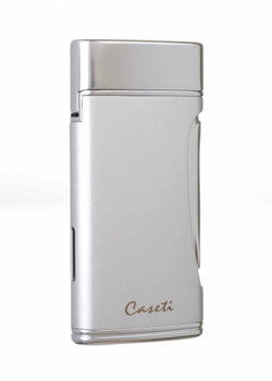 Зажигалка Caseti сигарная турбо (двойное пламя), серебристая CA583-3