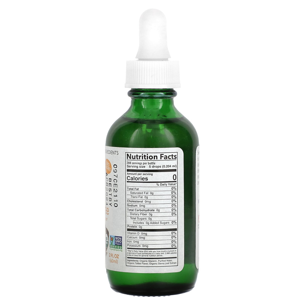 SweetLeaf Stevia, Органические сладкие капли, английская ириска, 60 мл (2 жидк. Унции)