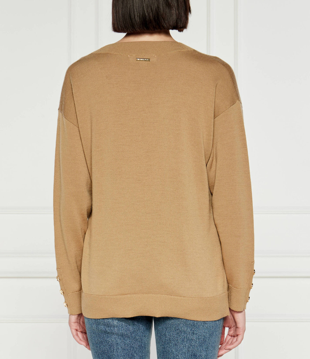 Хлопковый свитер merino Michael Kors - бежевый(MT460YB4VR)