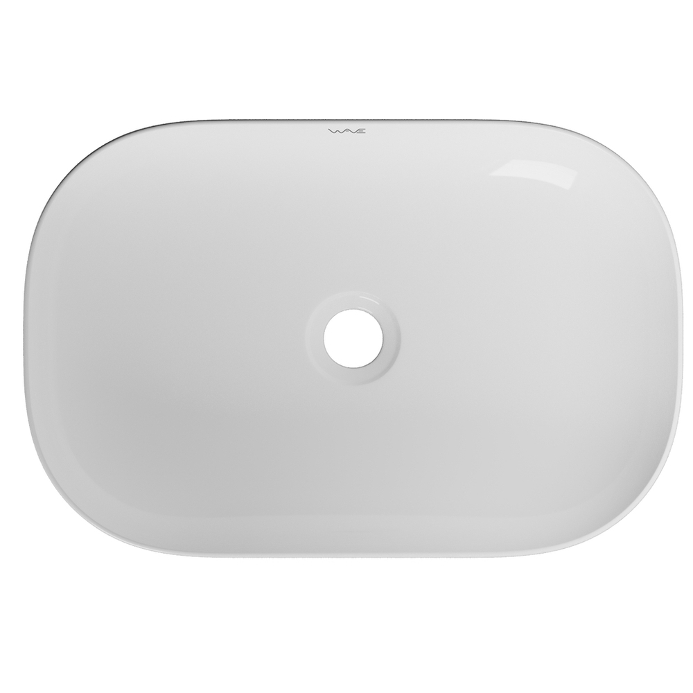 Раковина накладная на столешницу WAVE СЛИМ/SLIM 600*400*145 ш*г*в без перелива,белый,прямоуг