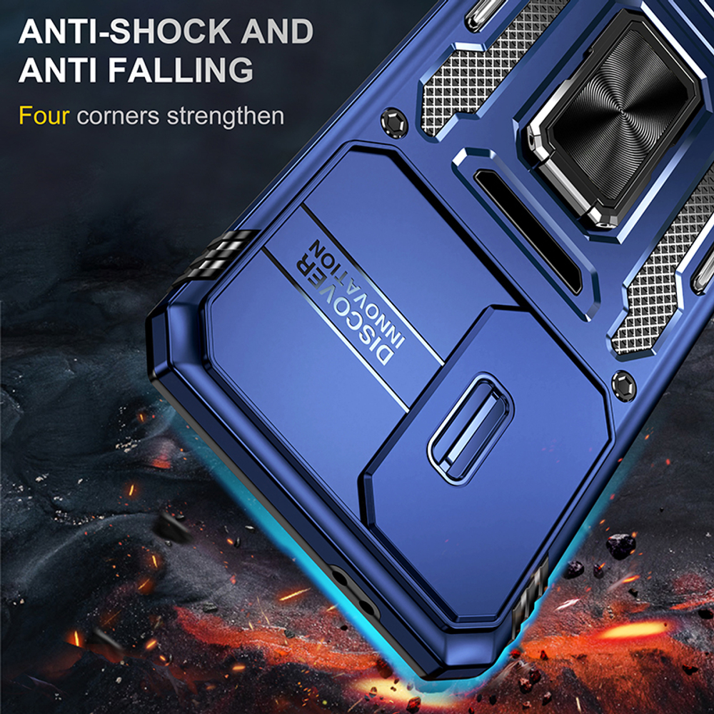 Чехол Safe Case с кольцом и защитой камеры для Samsung Galaxy S25 FE
