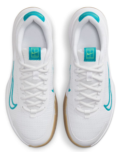Женские Кроссовки теннисные Nike Court Vapor Lite 2 - white/lime blast/gum light brown/teal nebula