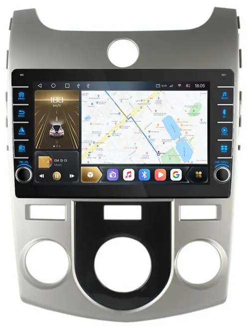 Магнитола для KIA Cerato 2 2008-2013 (кондиционер) - Kuberg OL-9736-M (кнопки и крутилки), Android 12, Быстрая, CarPlay, 4G SIM-слот