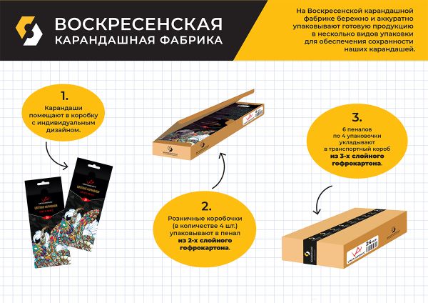 Цветные карандаши набор заточенный 4х24 цв, Vista-Artista Studio VACPS-24