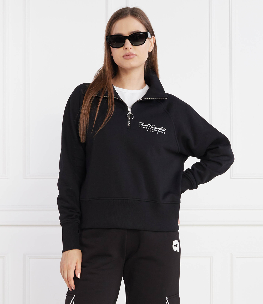 Худи karl signature half zip Karl Lagerfeld - черный(235W1809)