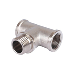 Тройник с внутренней и наружной резьбой STOUT SFT 0065 - 1/2" (ВР/НР/ВР, латунь никелированная)