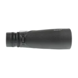 Бинокль Veber Sputnik Zoom 10–20x50 вид слева, черный корпус, логотип