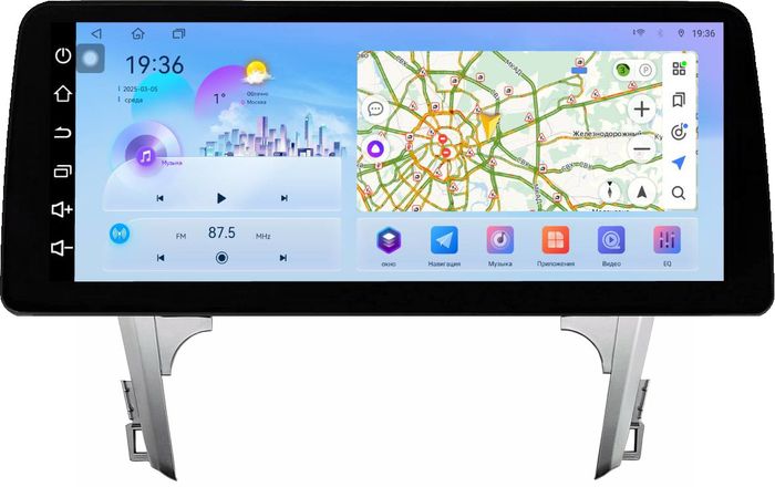 Магнитола для Toyota Camry 50 2011-2014 (рамка серебро 10) - FarCar монитор 12.3" 2K QLED на Android 14, Быстрая, CarPlay, 4G SIM-слот