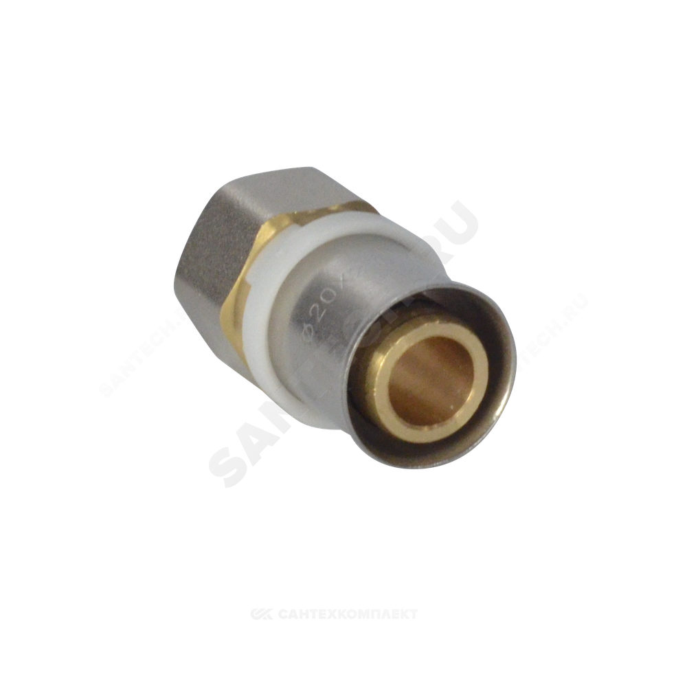 Муфта МП латунь никель пресс Дн 16х1/2" ВР ГОСТ 32415-2013 8002 Aquasfera 8002-01
