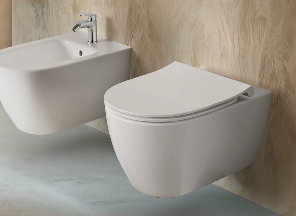 Подвесной унитаз I.LIFE O с технологией смыва HydroTwist, глубокий смыв, с крепежом EasyFix+
