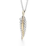 Подвеска из серебра 925 и жёлтого золота 18k,Tiffany 💠 перо Жар Птицы. В наличии