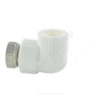 Угольник PP-R комбинированный белый Дн 20х3/4" с накидной гайкой RTP (РосТурПласт) 14266