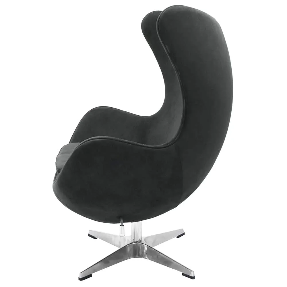 Кресло Bradex Home EGG STYLE CHAIR графит, искусственная замша