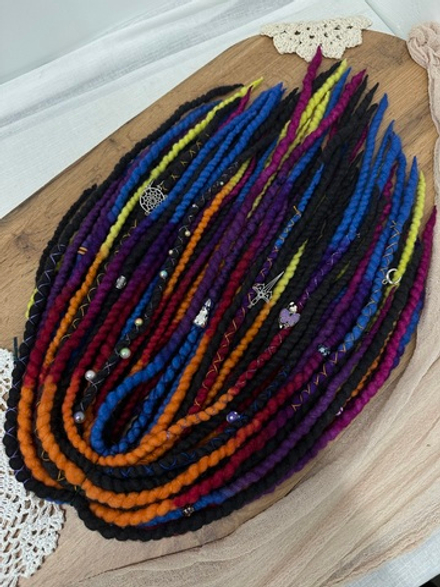 СКИДКА Фактурные войлочные дреды мультиколор радужные, 35-40 см, 320 г