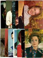 №131 Открытки Артисты и актёры СССР 1970–1980-е г. 25 штук. Цветные, чистые, без повторов