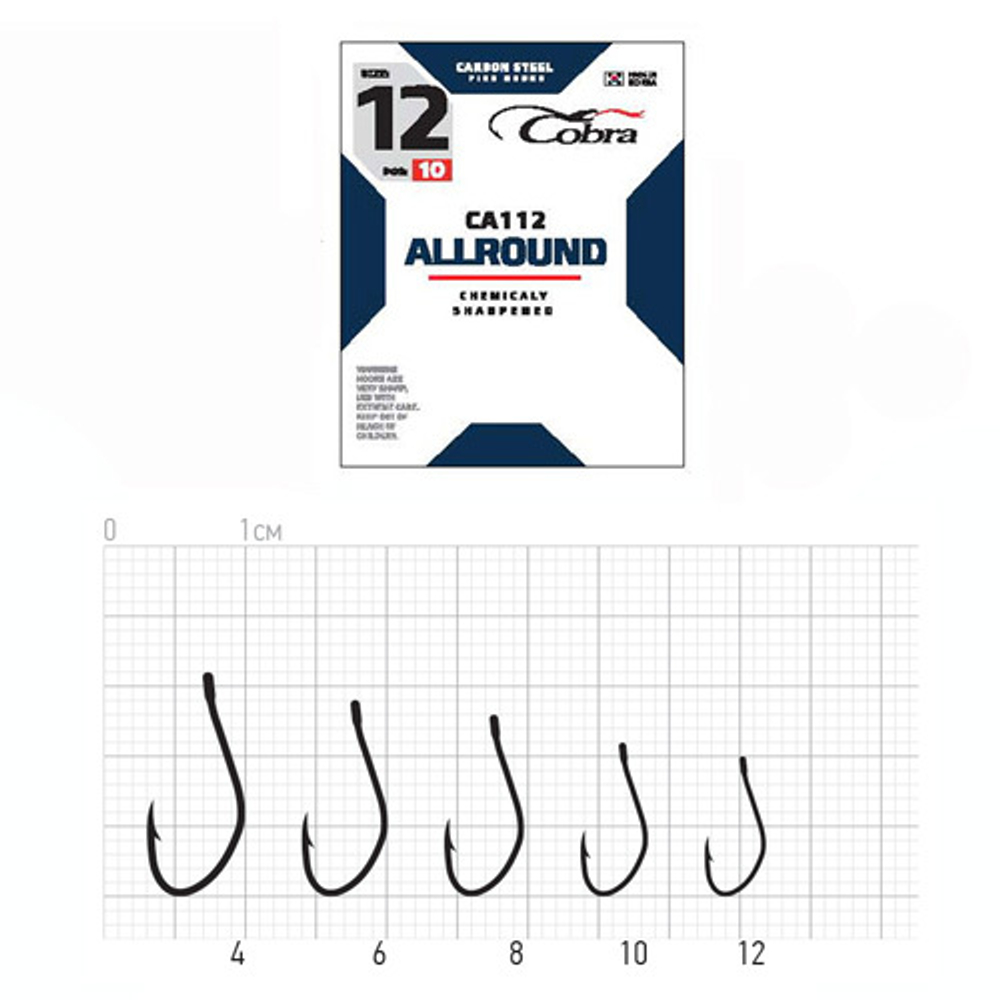 Крючки Cobra ALLROUND CA112 №10, 10 шт.