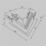 Угол-соединитель 45° Exility встраиваемый под ГКЛ 12,5мм, белый, TRA034CLS-42.12W. TM Maytoni