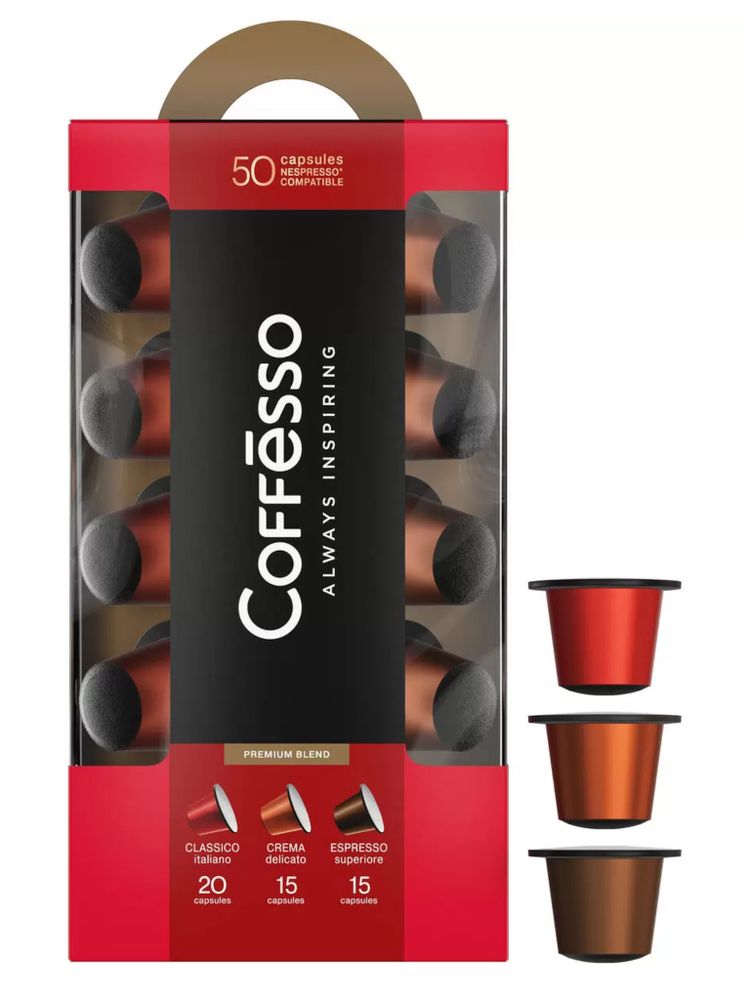 Кофе в капсулах Nespresso Coffesso 3 вкуса 50 шт x 2 уп