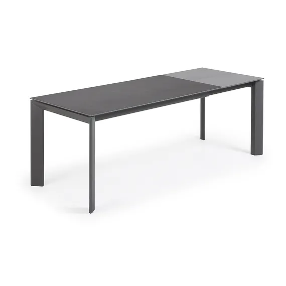 Раздвижной стол Axis 160-220x90 см, черная керамика, черный каркас