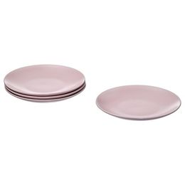 Набор тарелок IKEA FARGKLAR (ФЭРГКЛАР), Матовый светло-розовый, 20 см, 4 шт