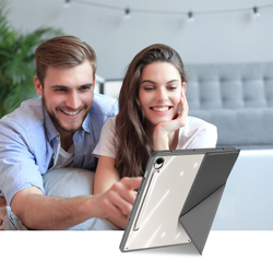 Чехол книжка серого цвета от Dux Ducis для Samsung Galaxy Tab S9, Tab S9 FE и Tab S10 FE, серия Magi Series Case, с держателем Pencil и функцией автоматического перехода в спящий режим