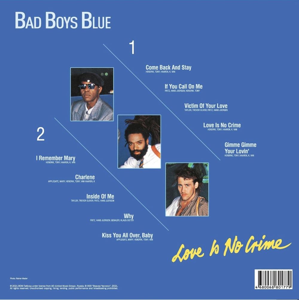 Bad Boys Blue - Love Is No Crime (Blue Vinyl). Новая запечатанная виниловая пластинка + ПОДАРОК