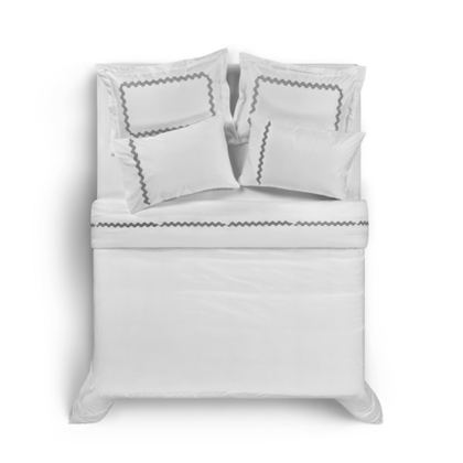 Пододеяльник 220x240 Hamam Wave Sateen white/dark grey бел/т.серый