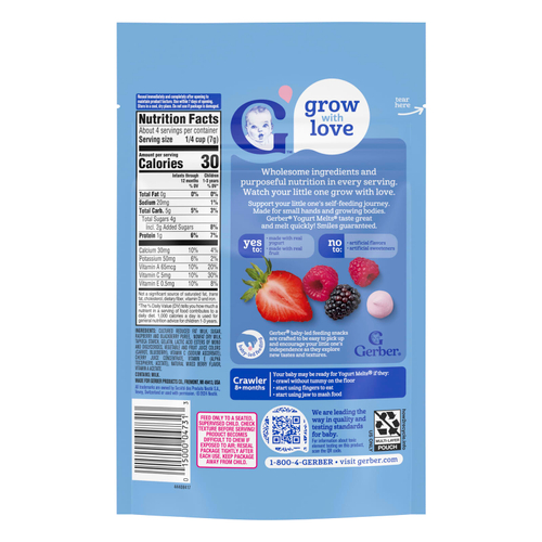 Gerber, Yogurt Melts®, для детей от 8 месяцев, ягодное ассорти, 28 г (1 унция)