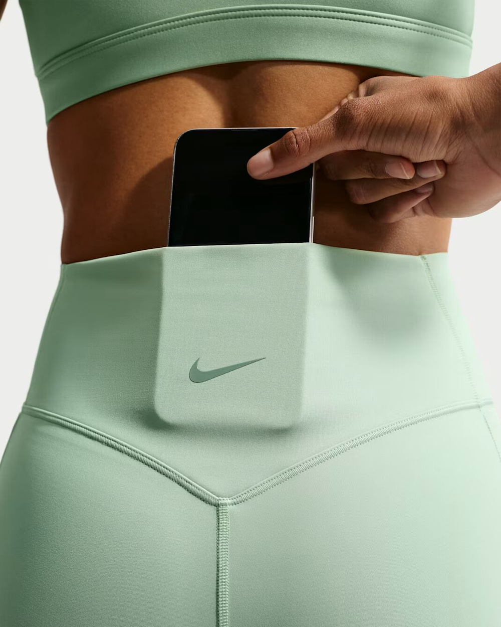 Nike Universa Женские велосипедные шорты с высокой талией и без шва спереди, длина 13 см