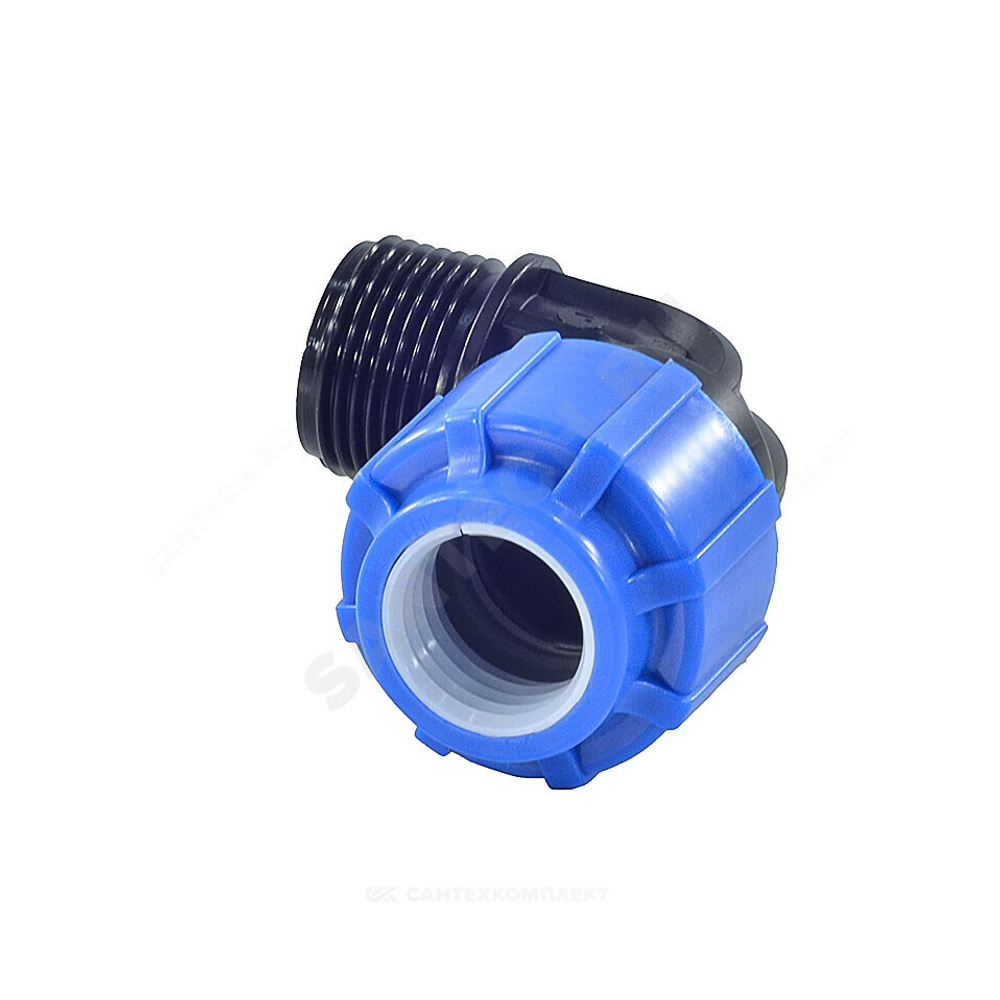 Отвод компрессионный ПЭ Дн 32х1"х90гр НР Ру16 ТПК-АКВА 50013201