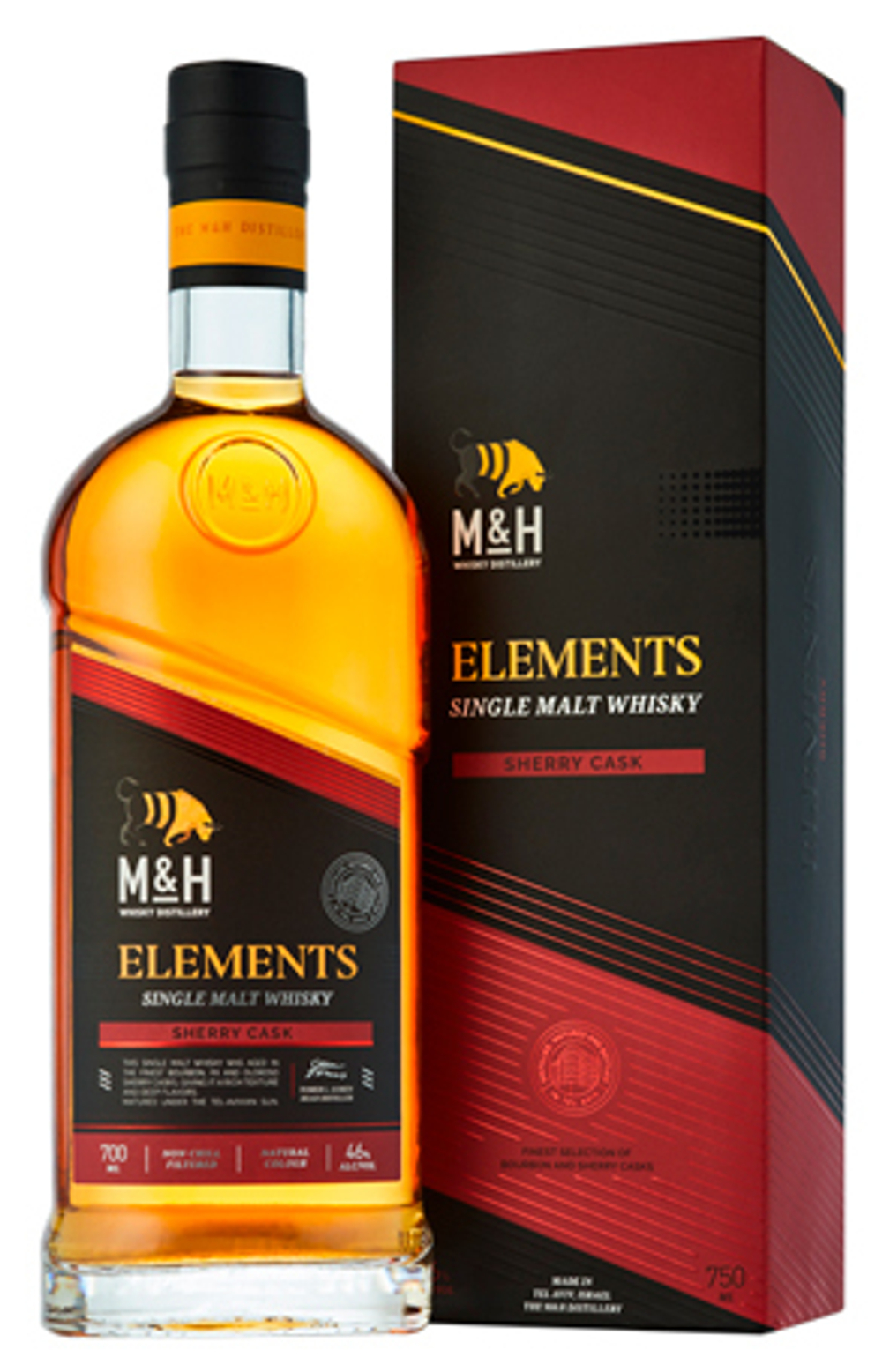 Виски M & H Elements Sherry 46% 0,7л