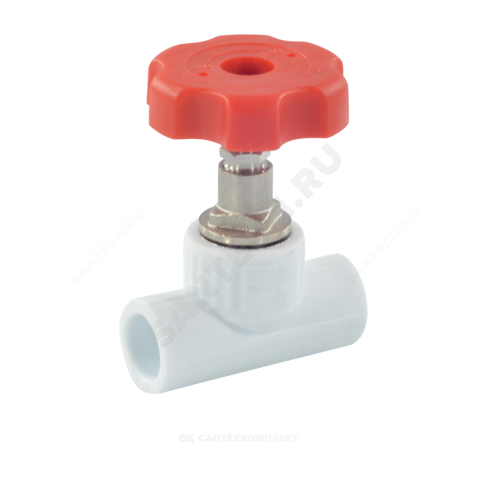 Клапан (вентиль) PP-R запорный белый Дн 20х90гр внутренняя пайка VALFEX 10146020