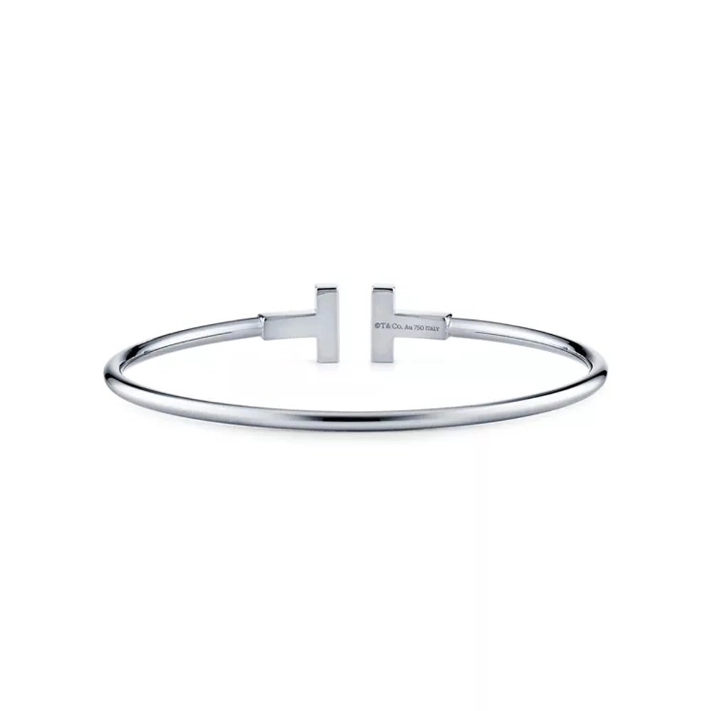 Браслет из белого золота 18k,Tiffany 💠T wire