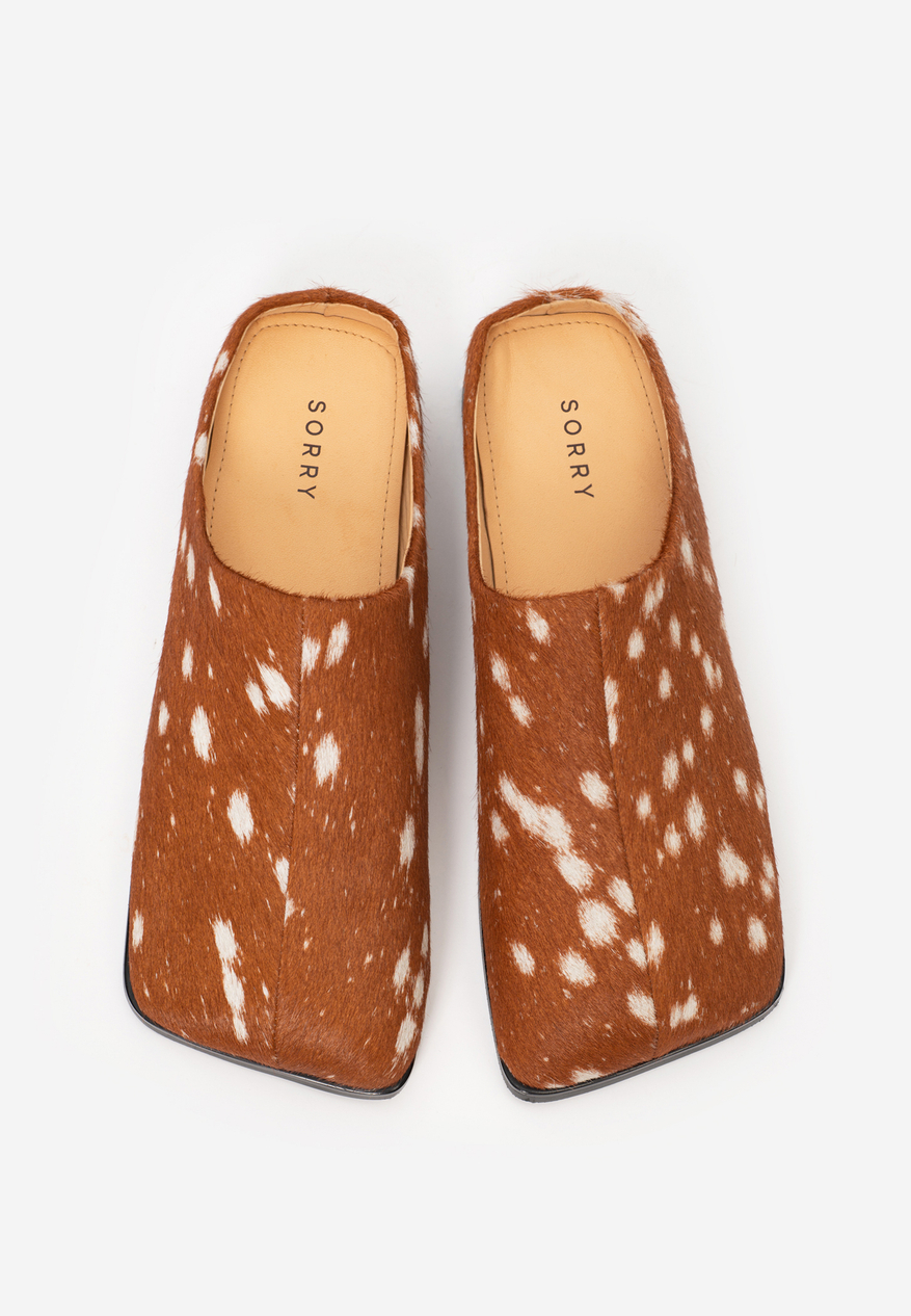 mule square orange bambi