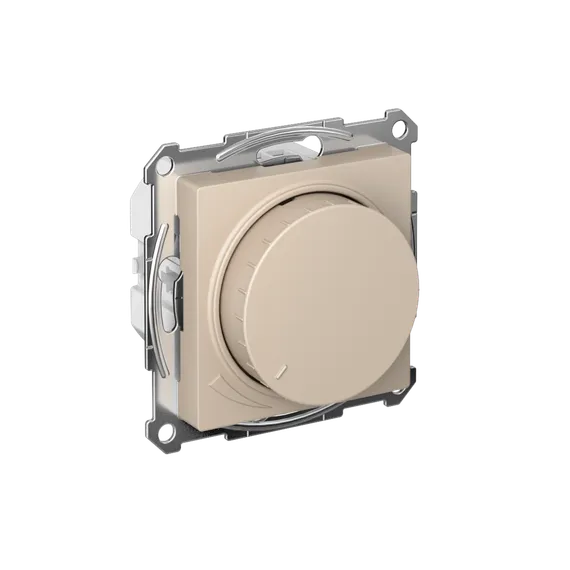Светорегулятор поворотно-нажимной, LED, RC, 400 Вт Systeme Electric AtlasDesign Песочный ATN001223